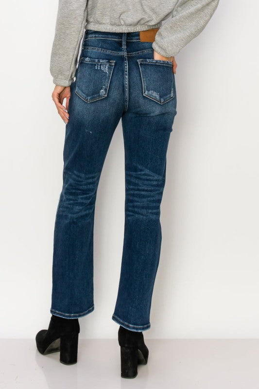 High Rise Stretch Straight Jeans