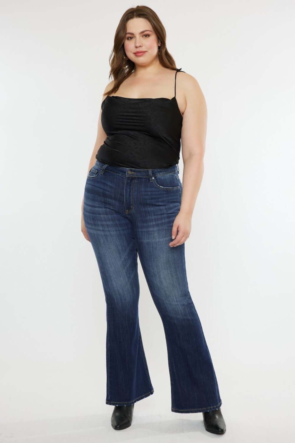 Mid Rise Slim Flare Jeans