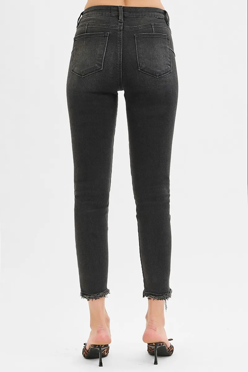 Tummy Control Mid Rise Crop Skinny Jeans