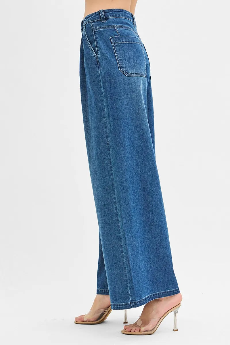 Mid Rise Wide Leg Jeans