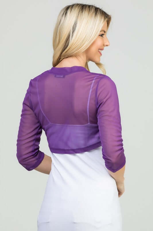 Sheer Chiffon Open Front Bolero