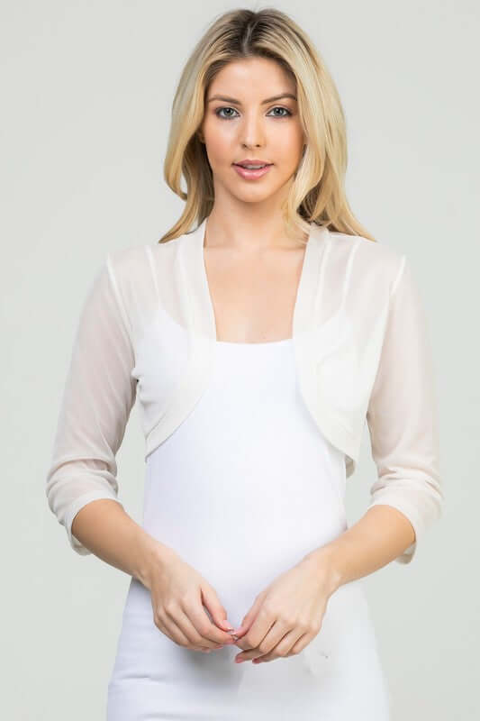Sheer Chiffon Open Front Bolero