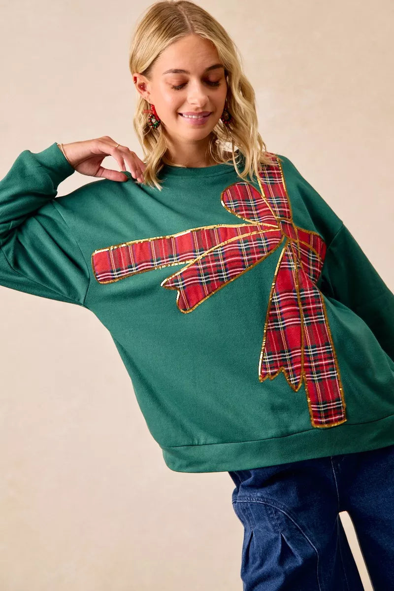 Plaid Christmas Fleece Pullover