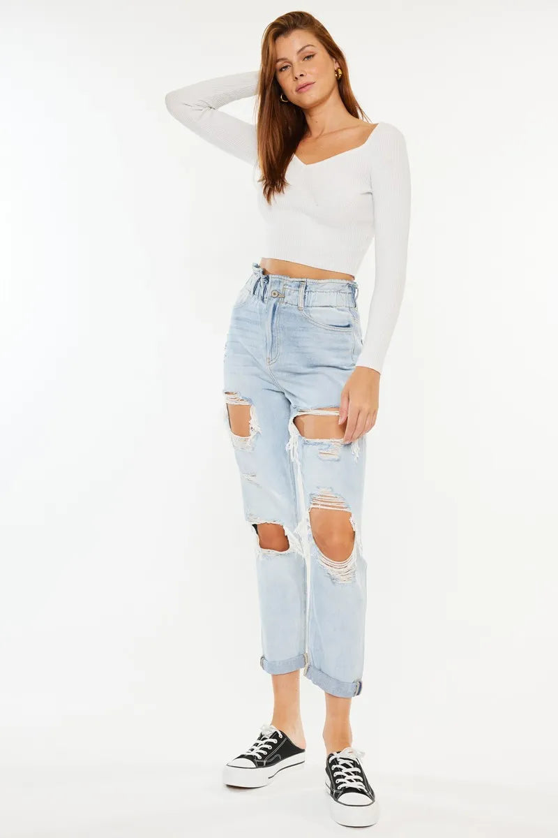 Paperbag High Rise Mom Jeans