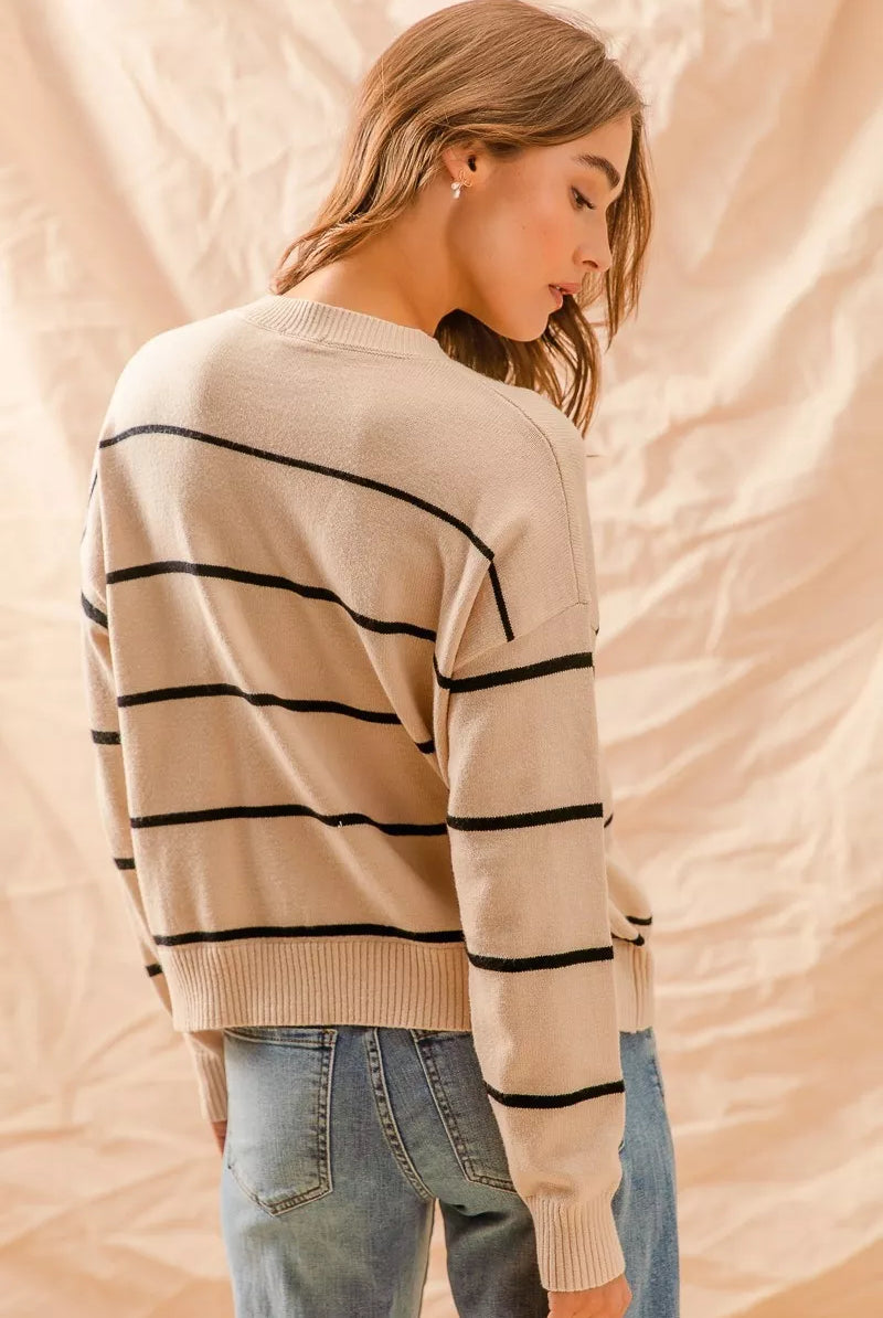 Stripe Crew Neck Sweater