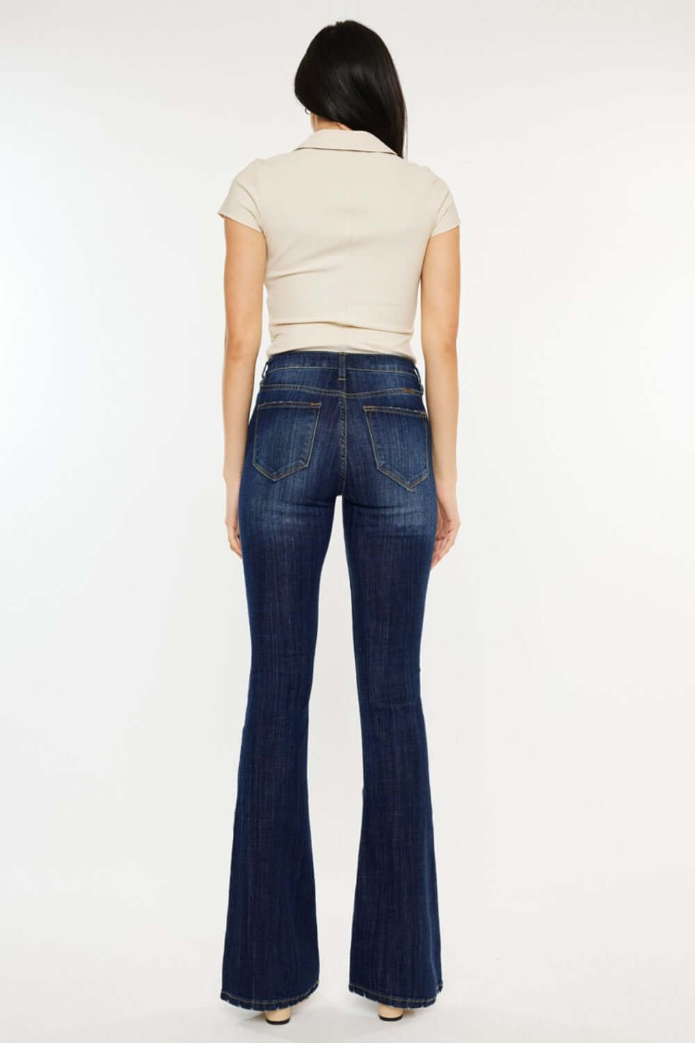 Mid Rise Slim Flare Jeans