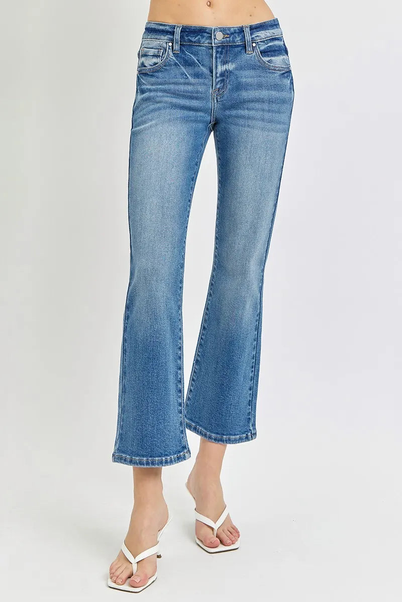 Low Rise Crop Flare Jeans