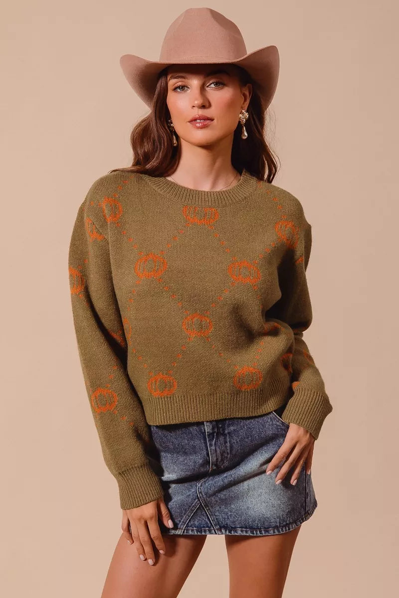 Pumpkin Rhombus Sweater