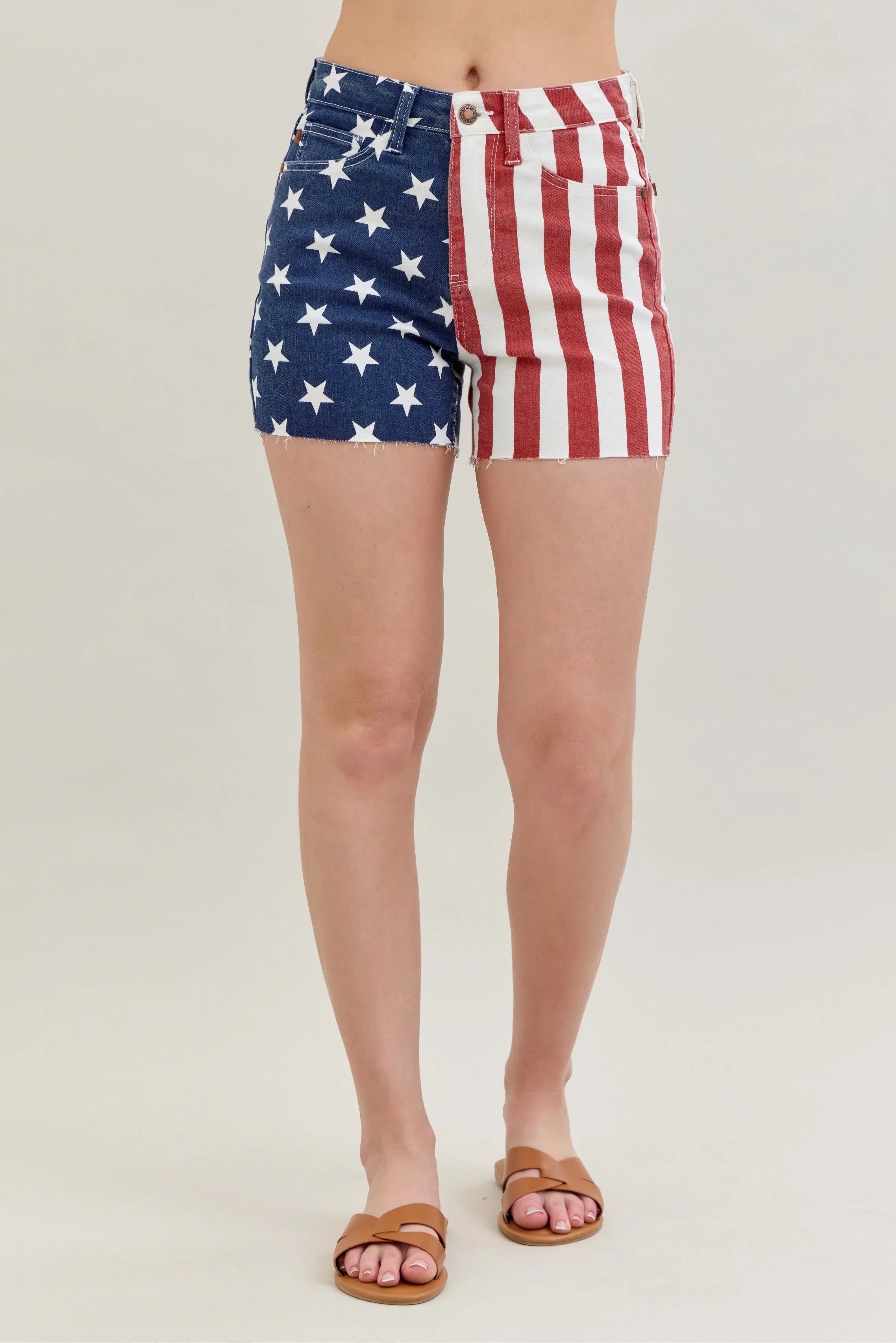 High Waisted American Flag Shorts