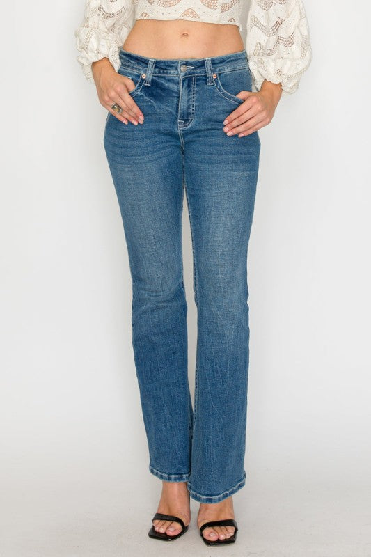 High Rise Tummy Control Slim Flare Jeans