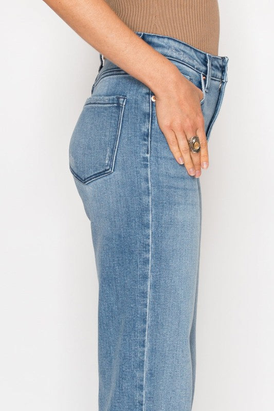 High Rise Tummy Control Straight Jeans