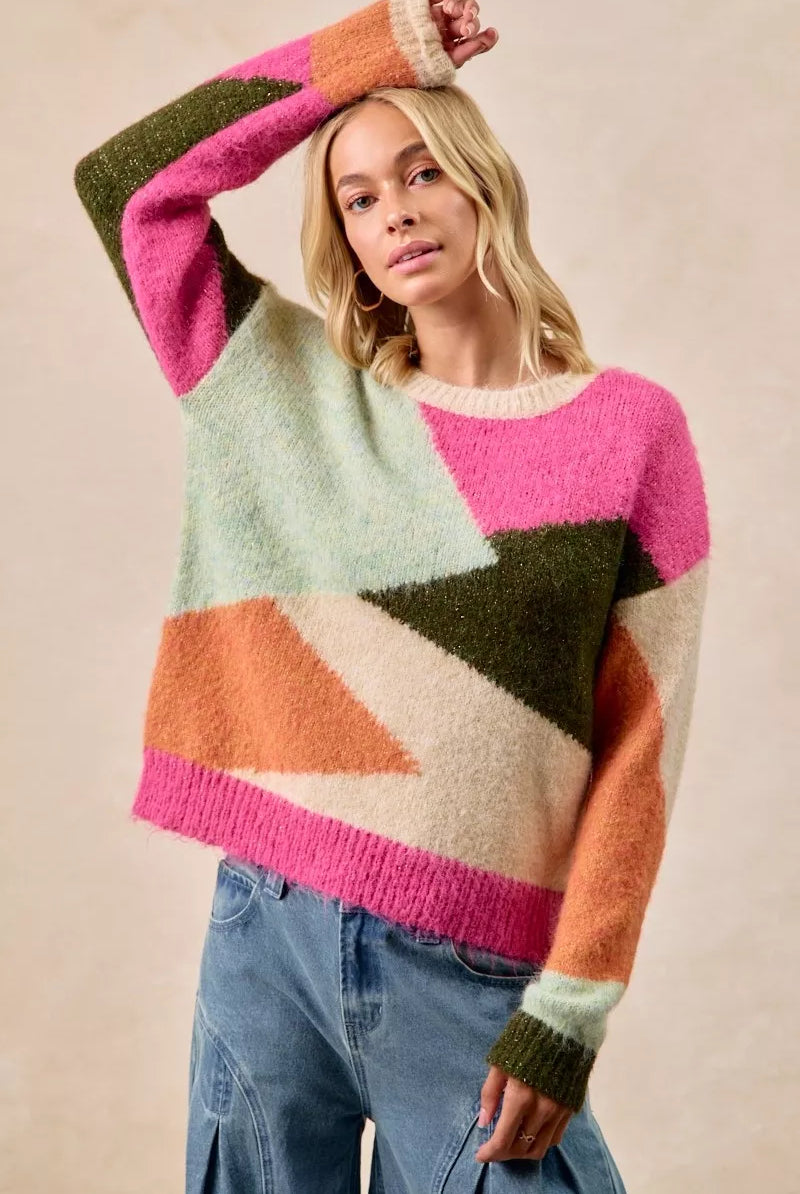 Multi Color Block Sweater