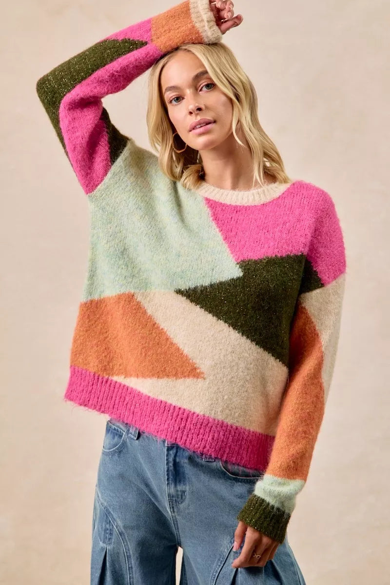 Multi Color Block Sweater