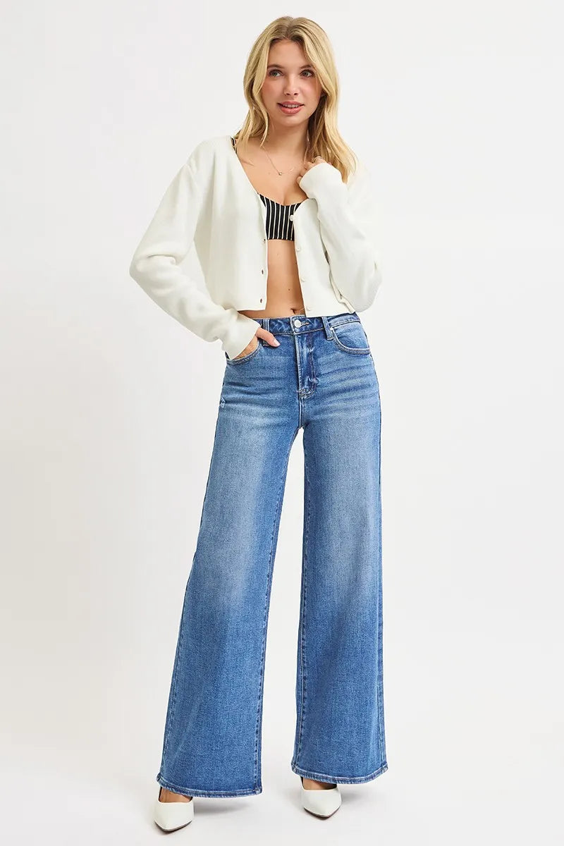 High Rise Wide Leg Jeans