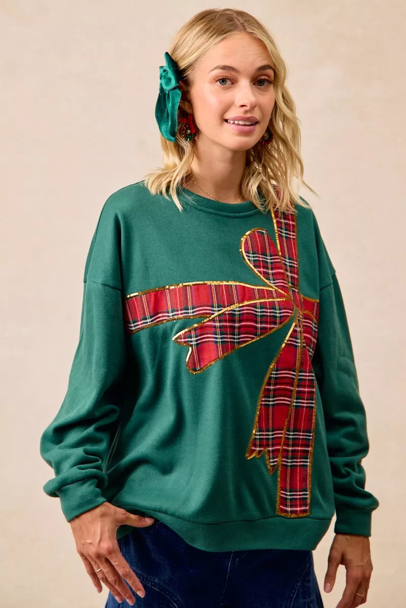 Plaid Christmas Fleece Pullover
