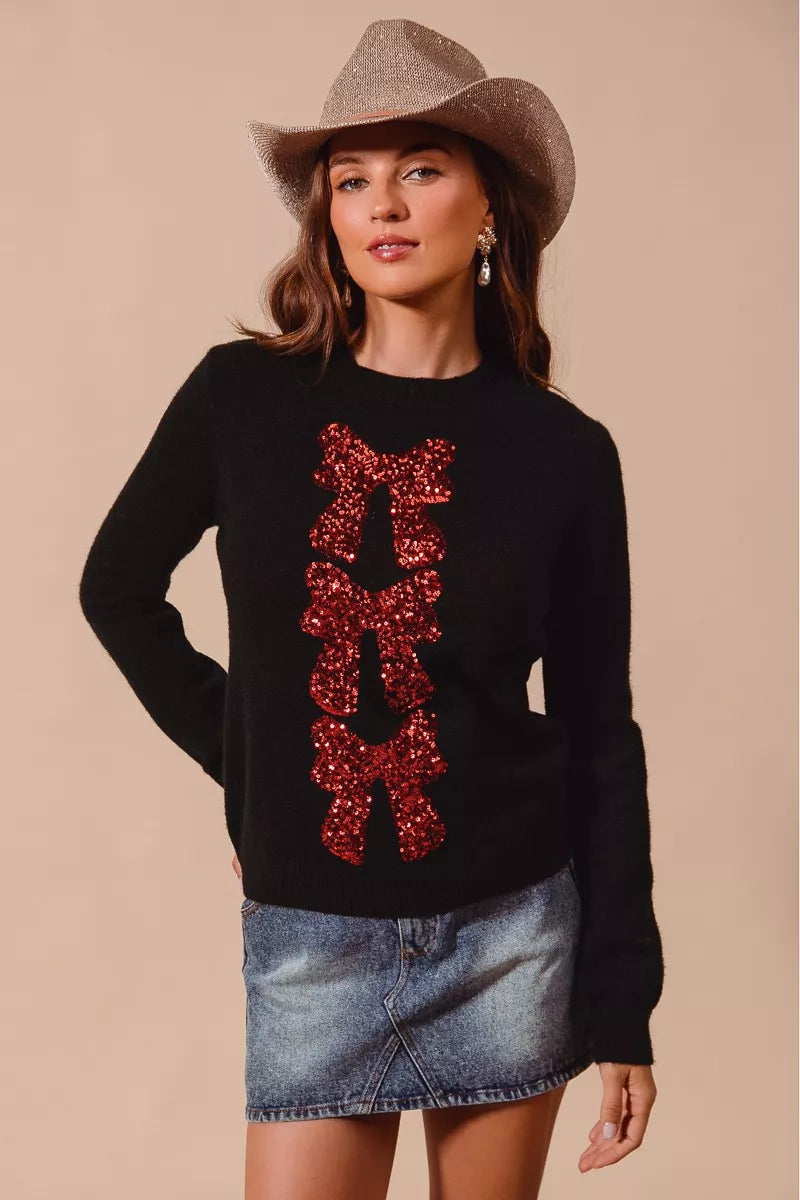 Sequins Embellished Christmas Sweater