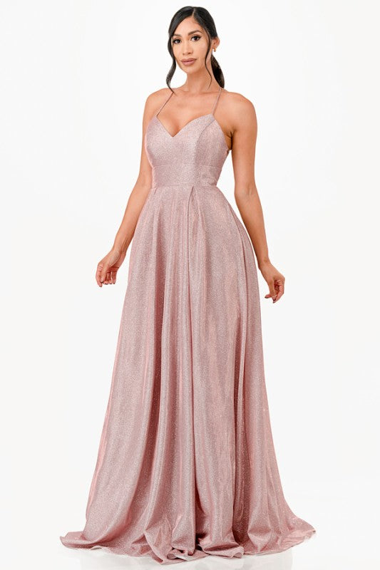 Sweetheart Neck Back Lace Full-Length Gown