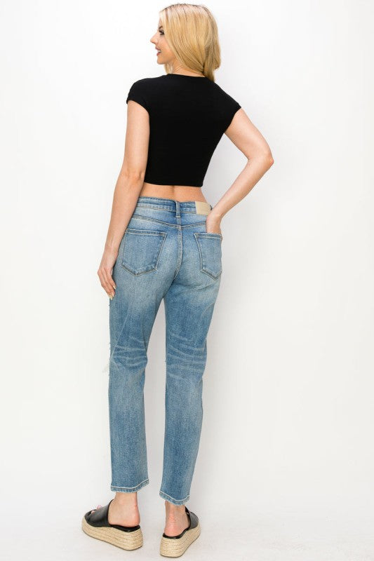High Rise Stretch Mom Jeans