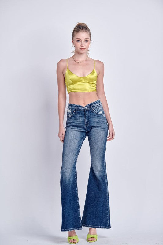 High Rise Stretch Flare Jeans