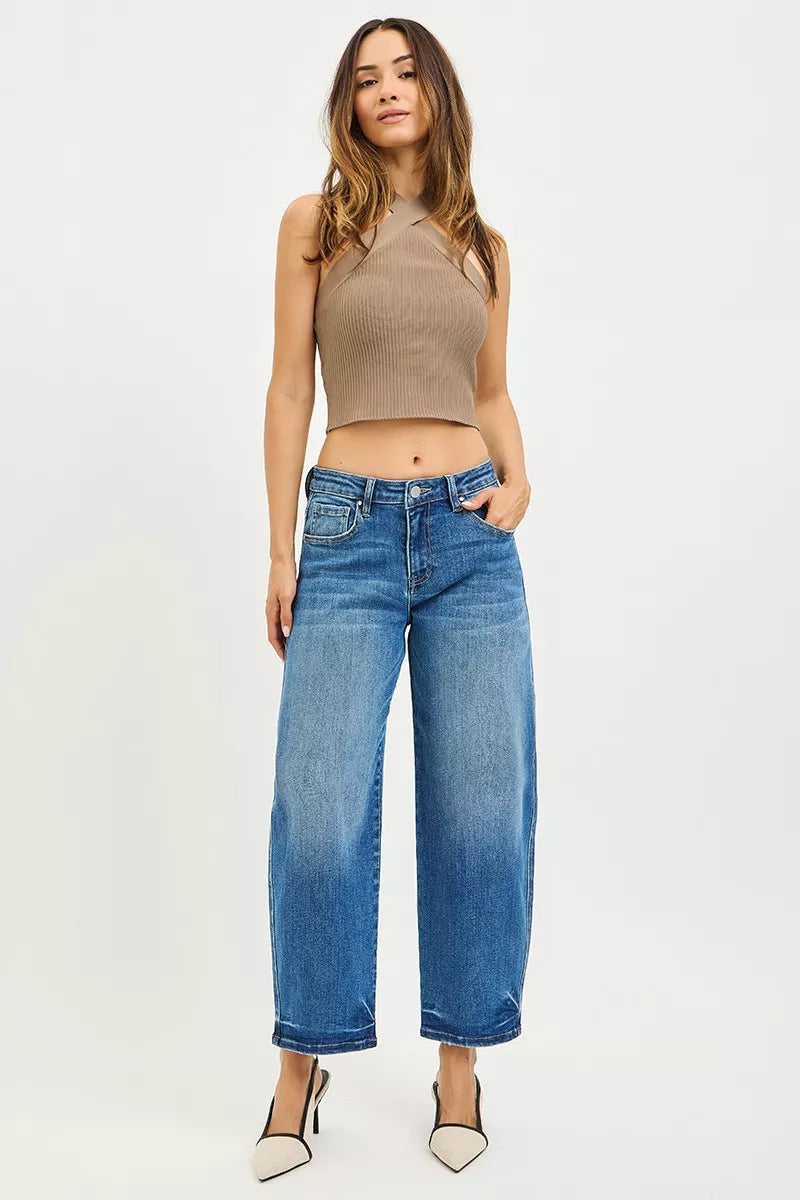 Slouchy Cropped Barrel Jeans