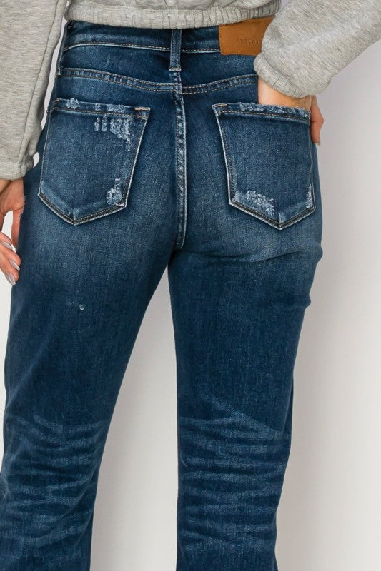 High Rise Stretch Straight Jeans