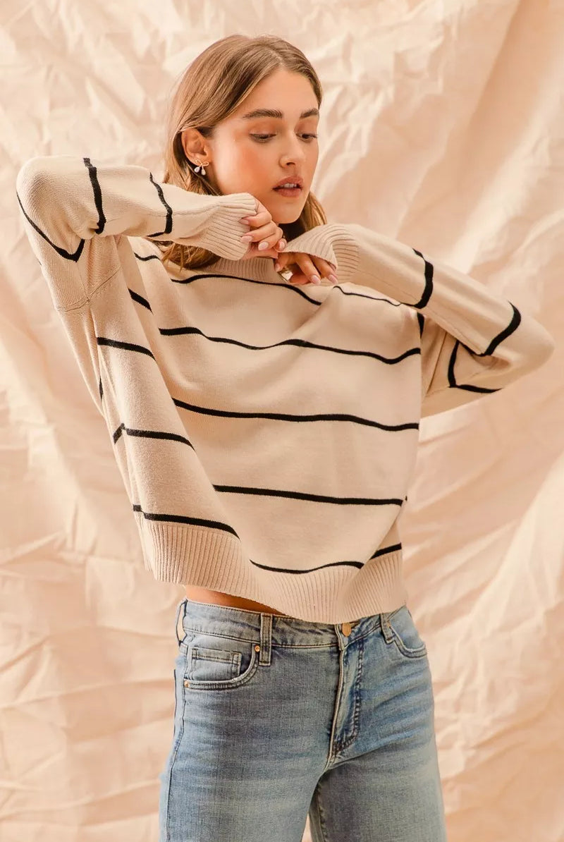 Stripe Crew Neck Sweater
