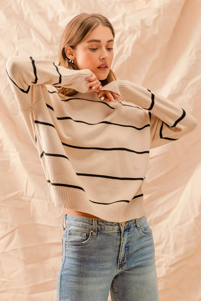 Stripe Crew Neck Sweater