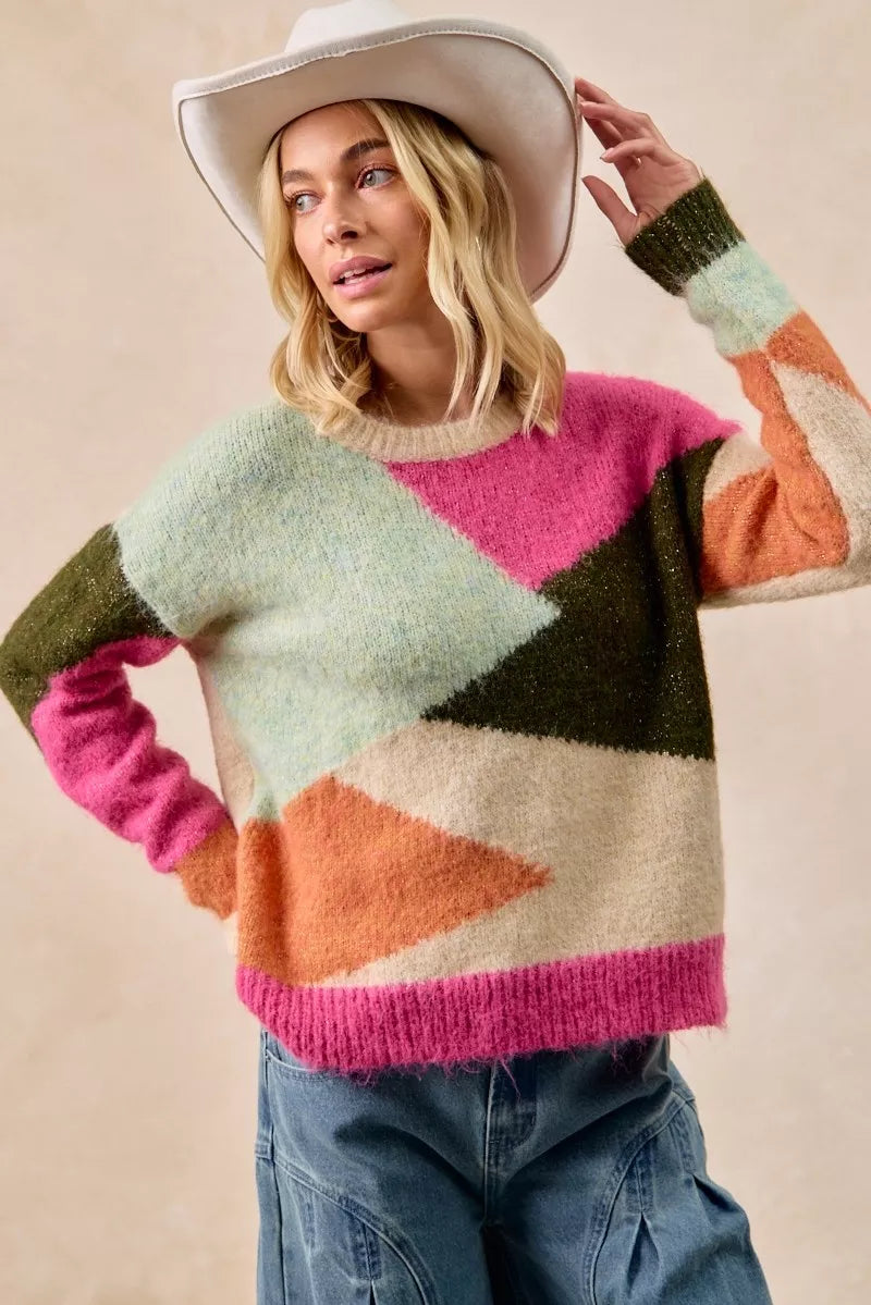 Multi Color Block Sweater