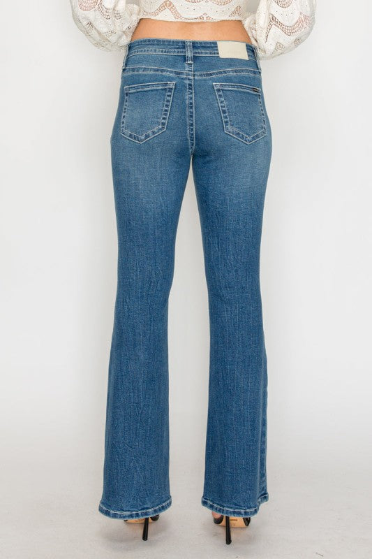 High Rise Tummy Control Slim Flare Jeans