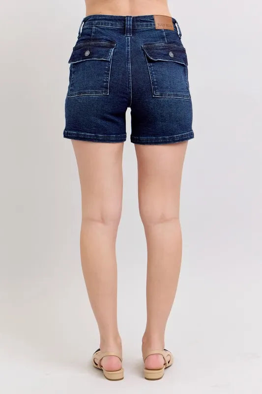 Judy Blue High Waist Back Flap Pocket Denim Shorts