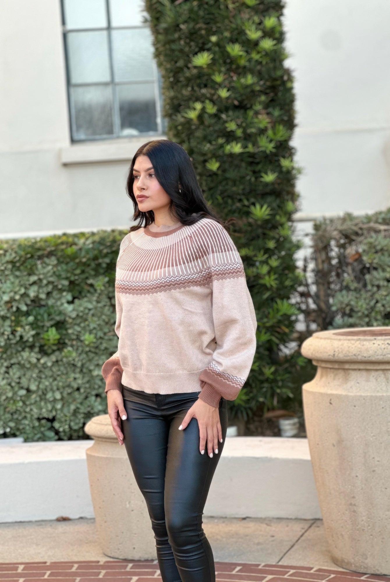 Color Block Knit Sweater