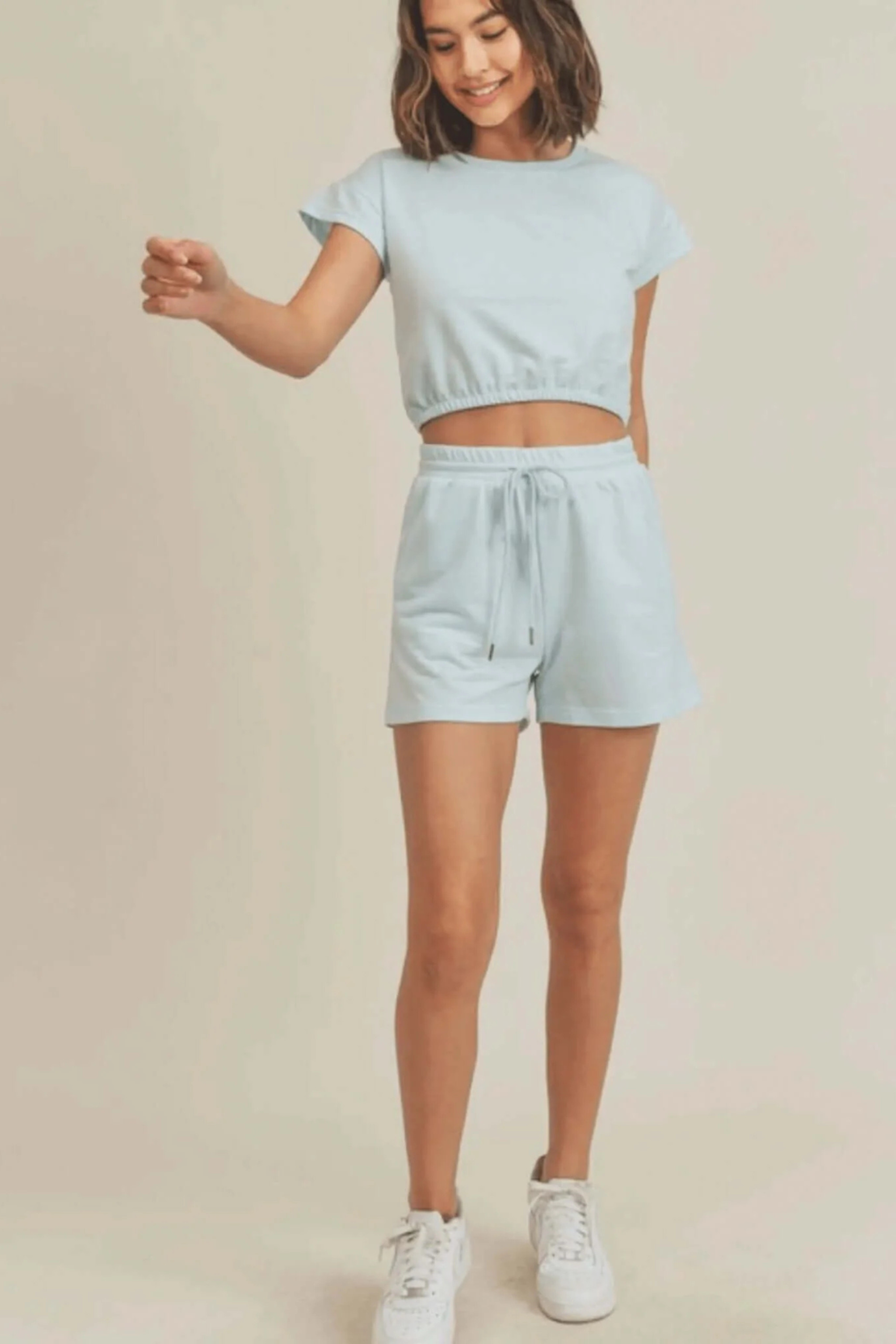 Crop Short Sleeve Shirt & Short Set