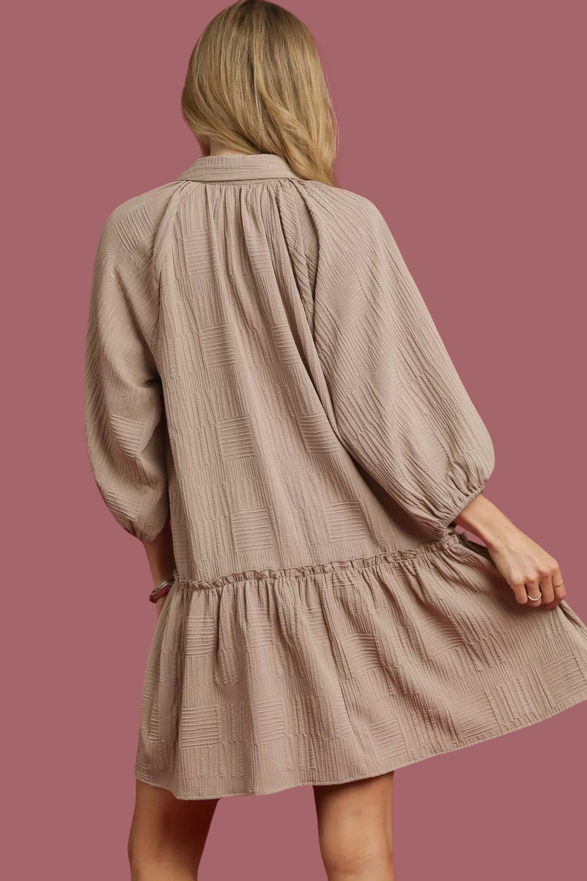 V-Neck Tiered Mini Dress