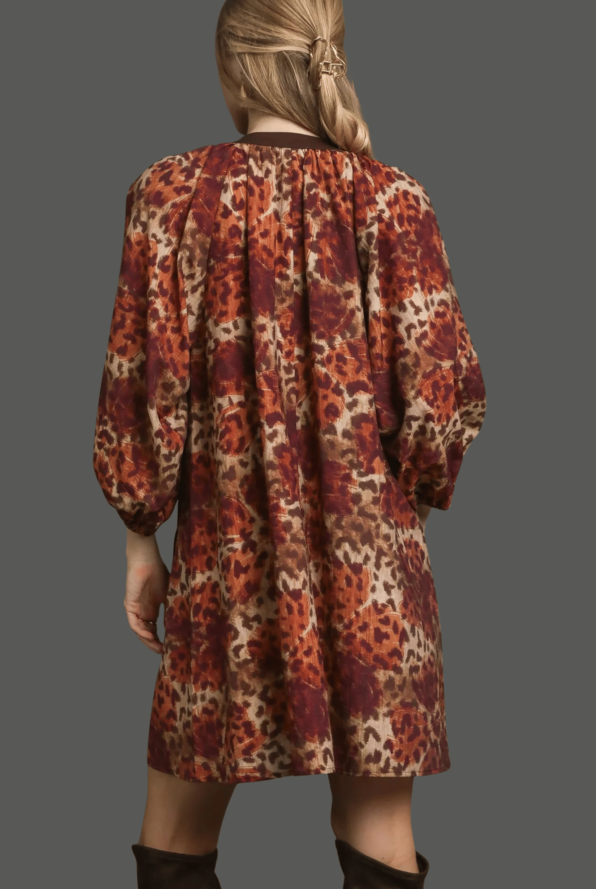 Animal Print Boho Tunic Dress