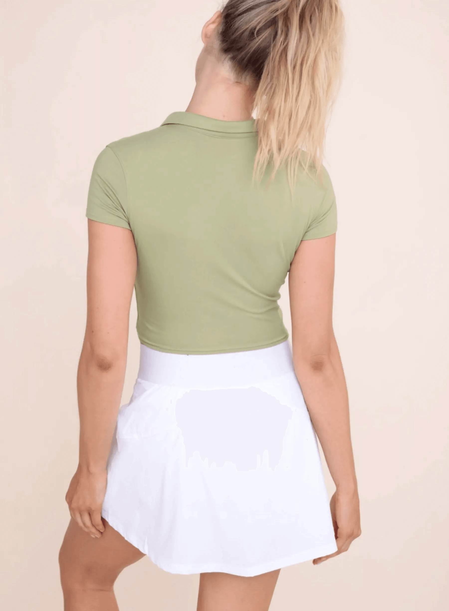 Mono B Short Sleeve Cropped Polo