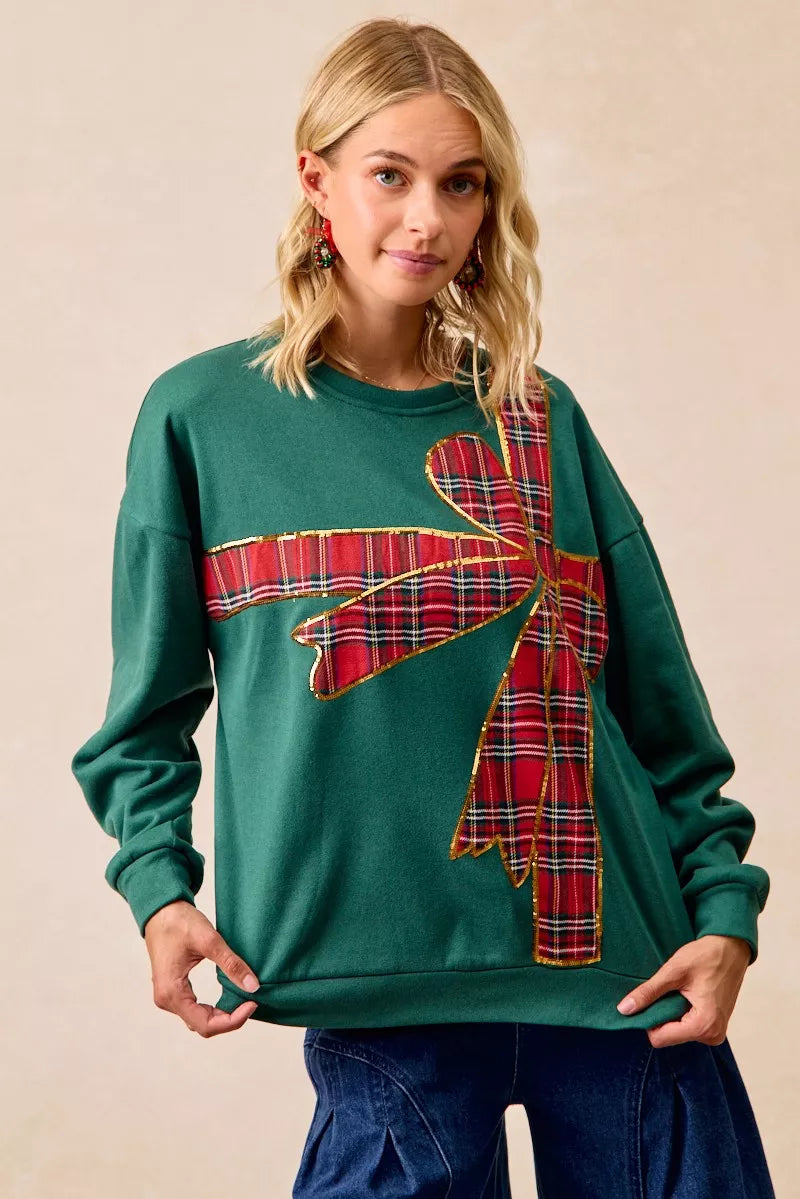 Plaid Christmas Fleece Pullover