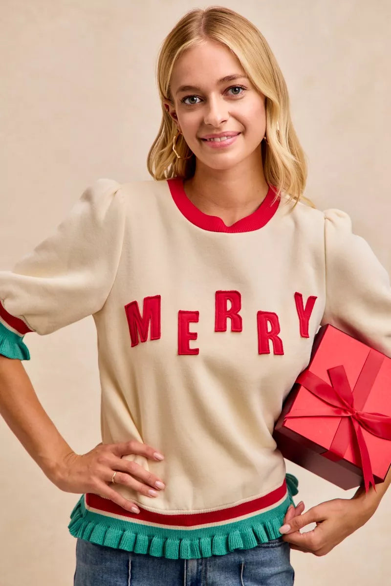 Christmas Merry Letter Blouse