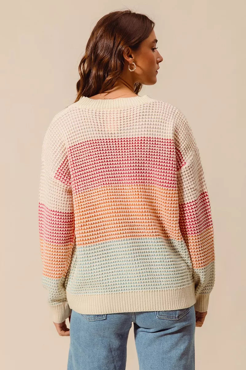 Color Block Long Sleeve Sweater