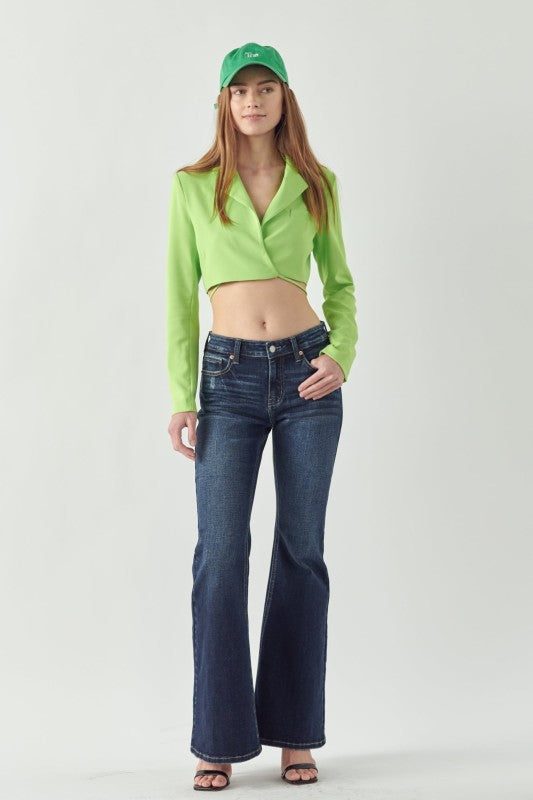 Mid Rise Stretch Super Flare Jeans