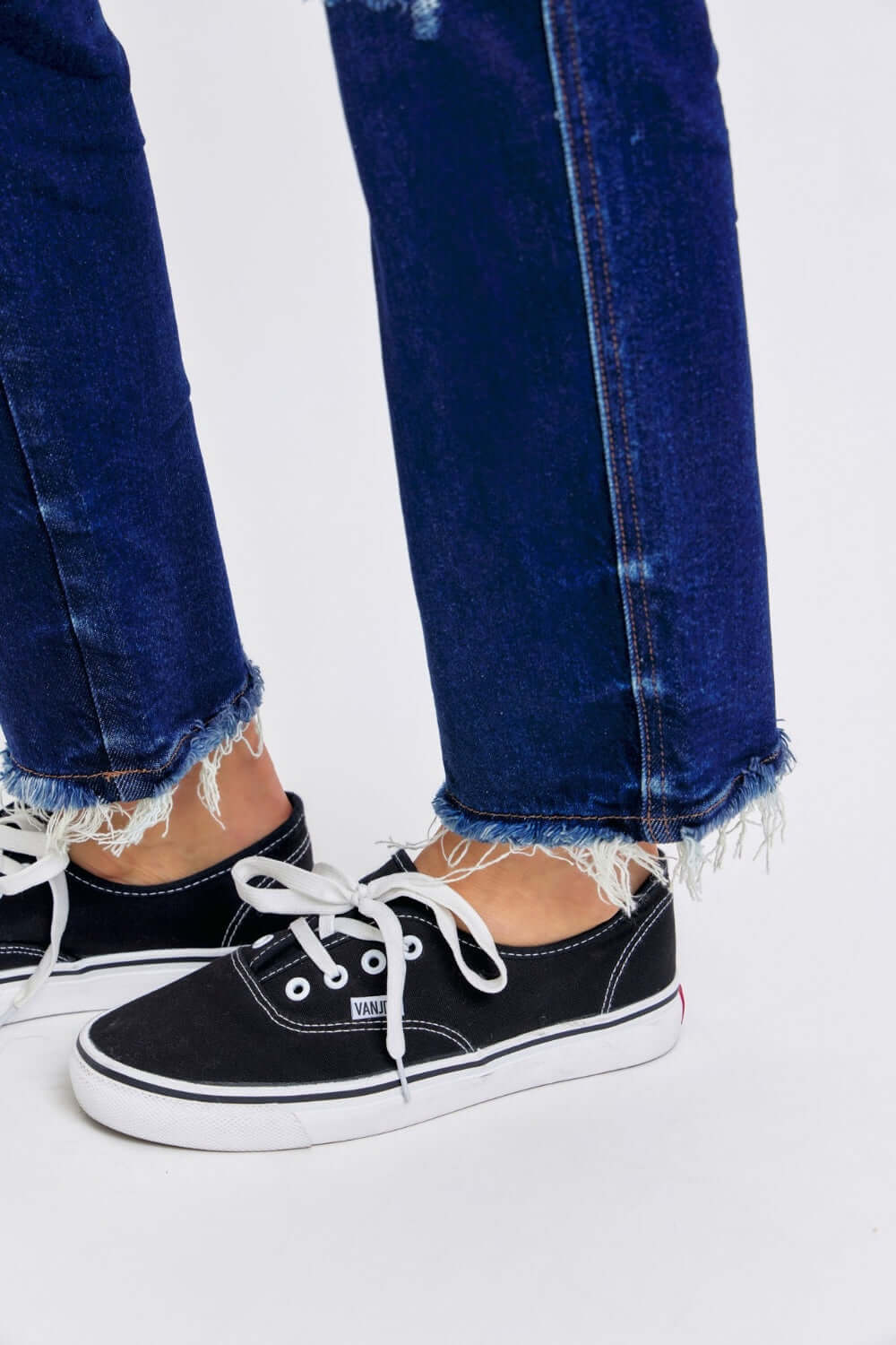 High Waist Rigid Magic Heavy Destroy Straight Jeans