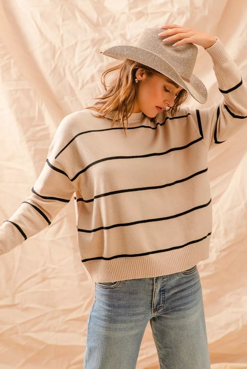 Stripe Crew Neck Sweater