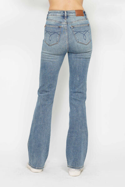 Tummy Control Back Embroidered Bootcut Jeans