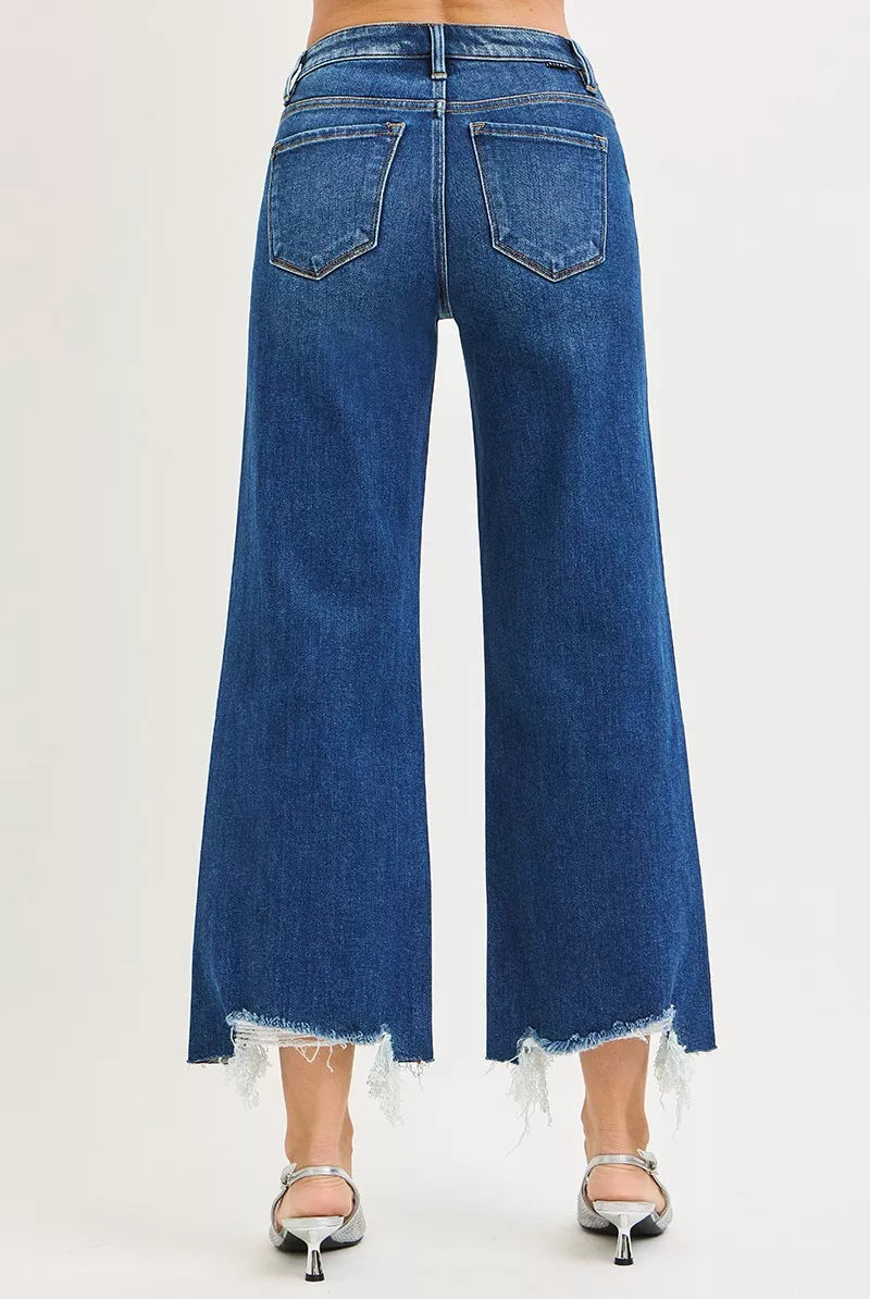 High Rise Crop Wide Leg Jeans