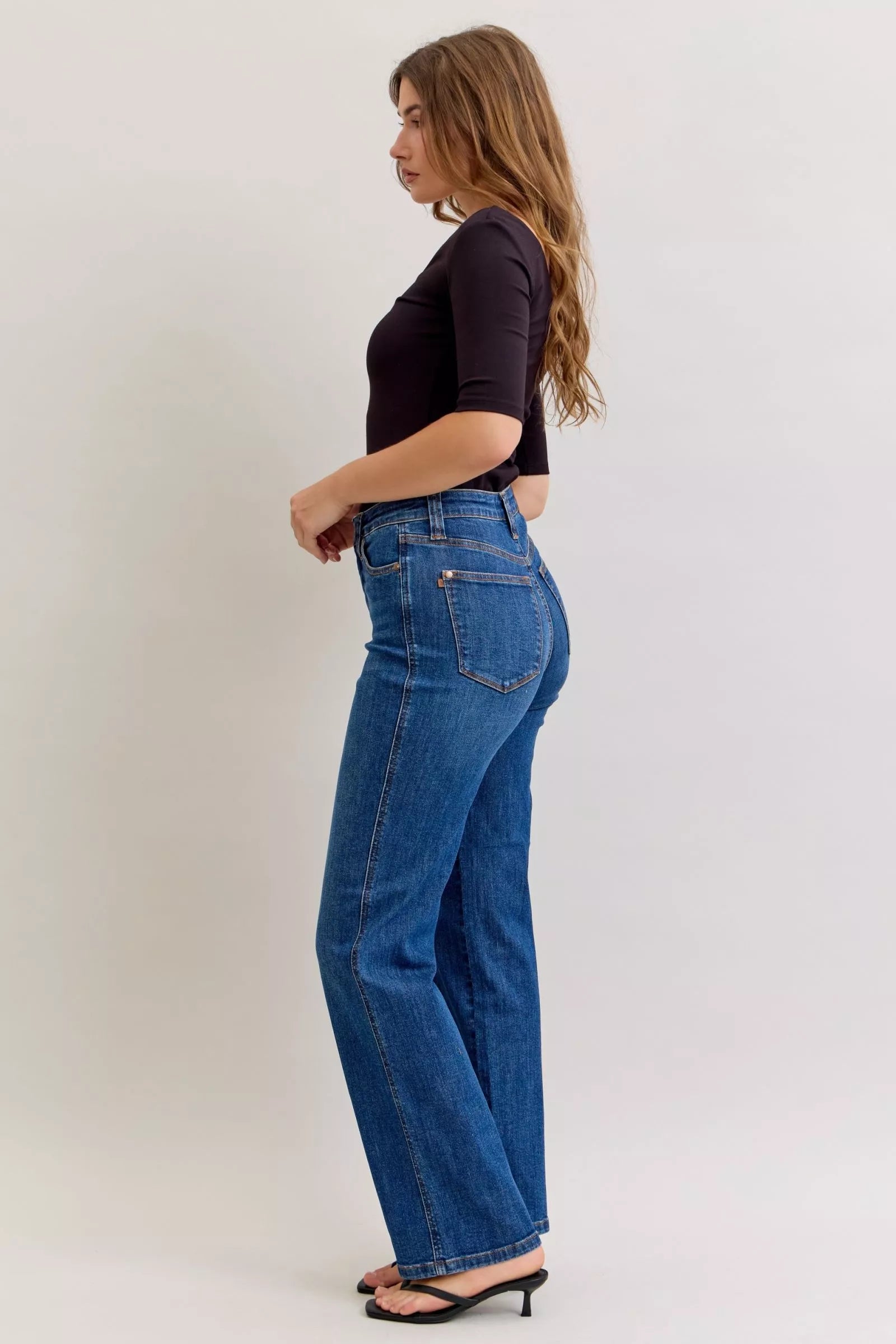 High Waist Tummy Control Straight Jeans