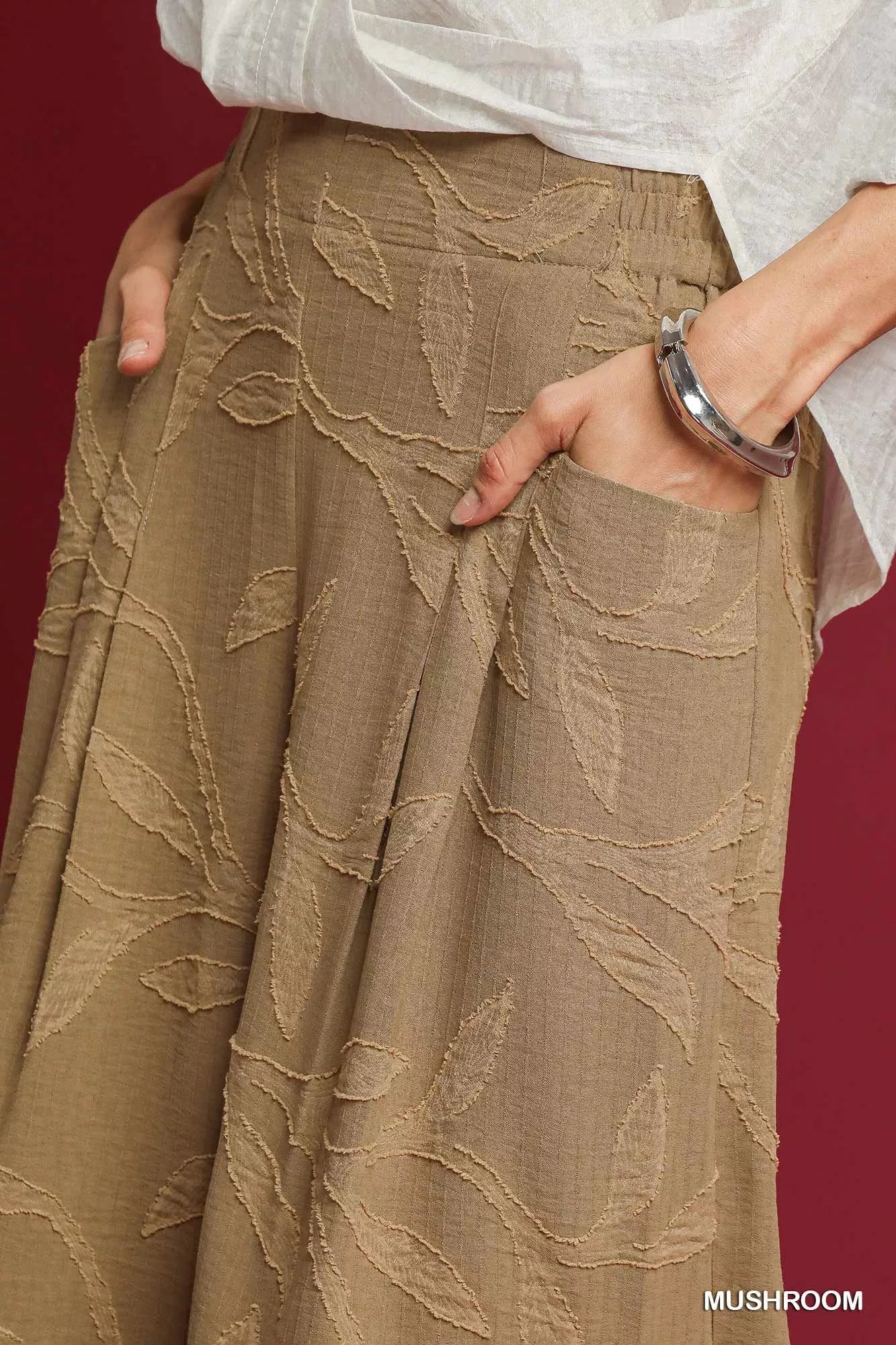 Jacquard Wide-Leg Pants