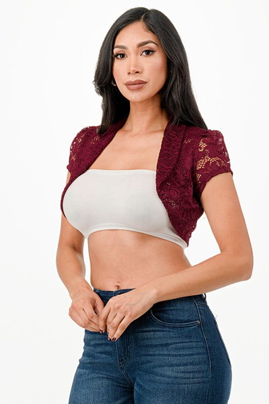 Crochet Lace Cropped Shrug