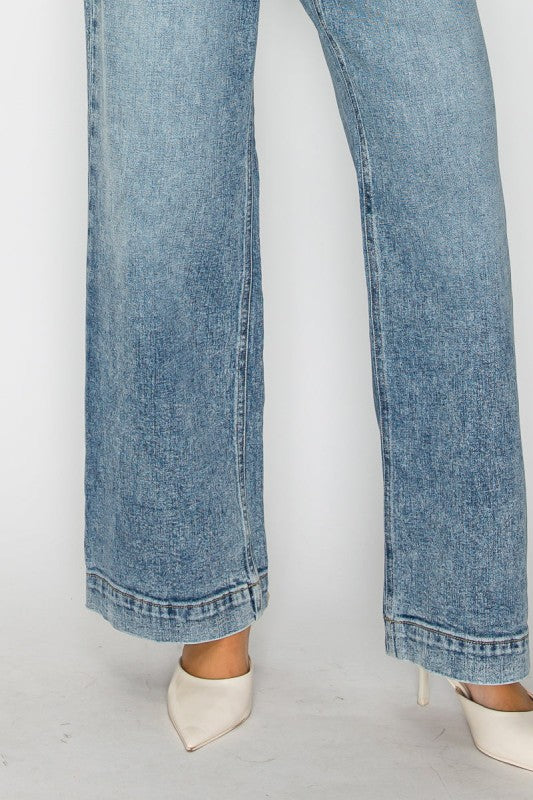 Adjustable Waistband High Rise Baggy Wi