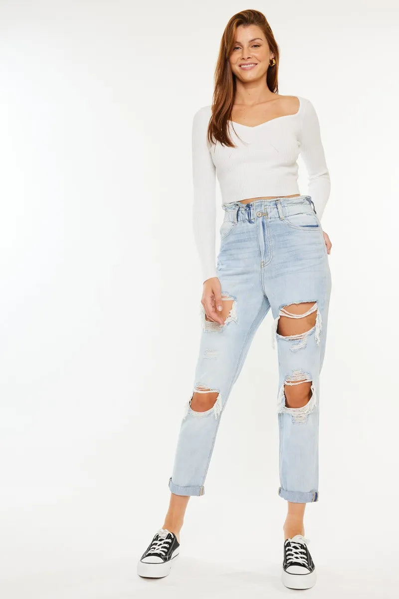 Paperbag High Rise Mom Jeans