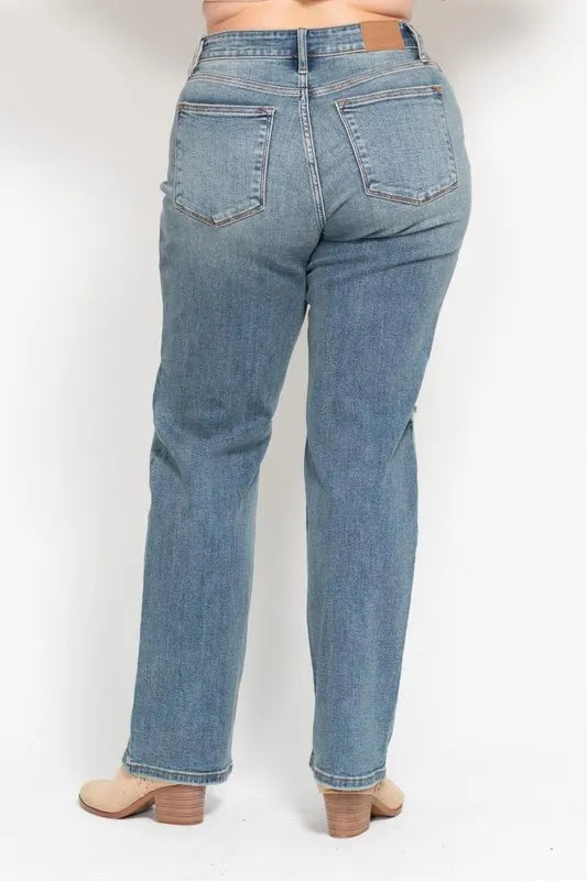 High Waist Distressed Dad Jeans