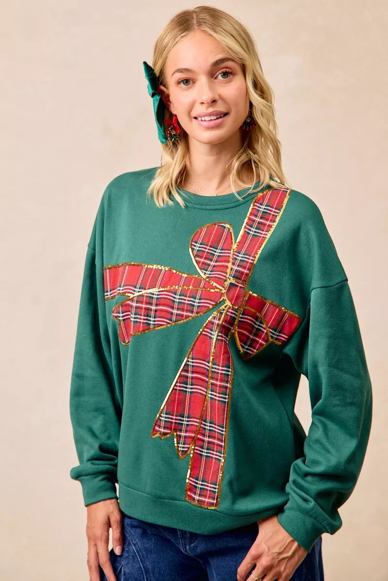 Plaid Christmas Fleece Pullover
